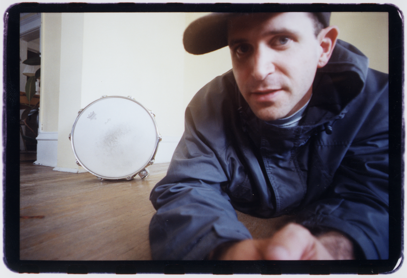 James van Leuven seated with drum
